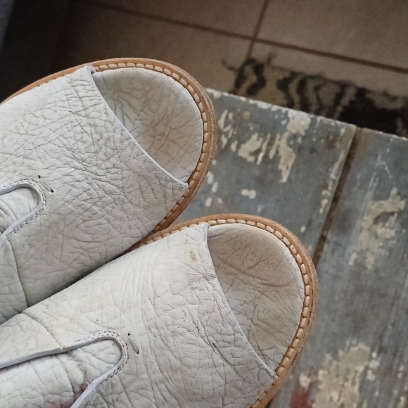 🔥🔥🔥Zero + Maria Cornejo suede powder grey peeptoe wooden wedge 10 - Picture 10 of 14